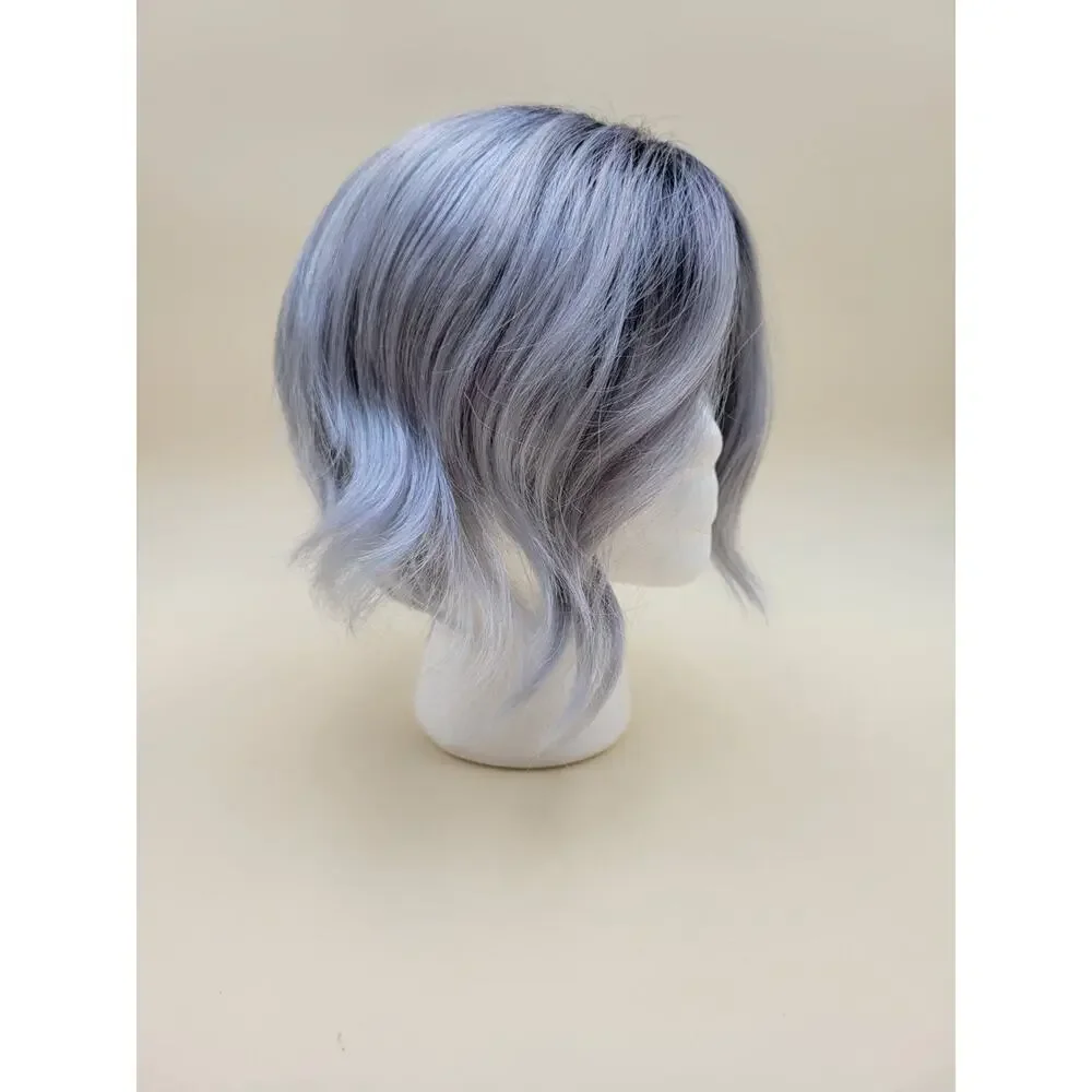 Rene of Paris Rae Wig 2386 Short Wavy Bob Pastel Blue Ombre Dark Roots Synthetic